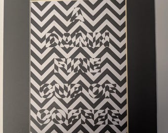 Twin Peaks Red Room Floor En förbannat fin kopp kaffe citat inverterat färgtryck