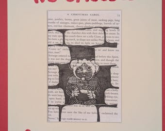 No Cheese for us Meeces Muppets Christmas Carol Linoprint