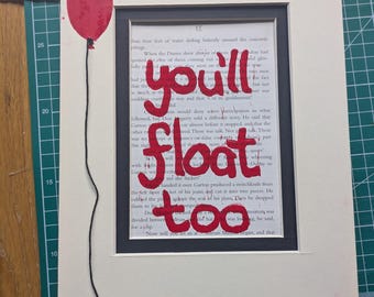 Det är Stephen King You'll Float Too Skräckfilm LinoPrint