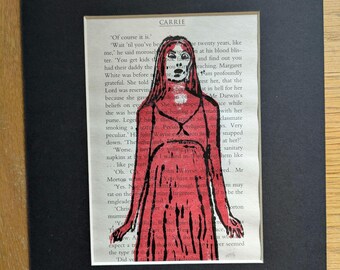 Carrie Stephen King Classic Horror Film Linoprint