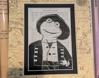 Skattkammarön Kermit grodan som kapten Smollett LinoPrint