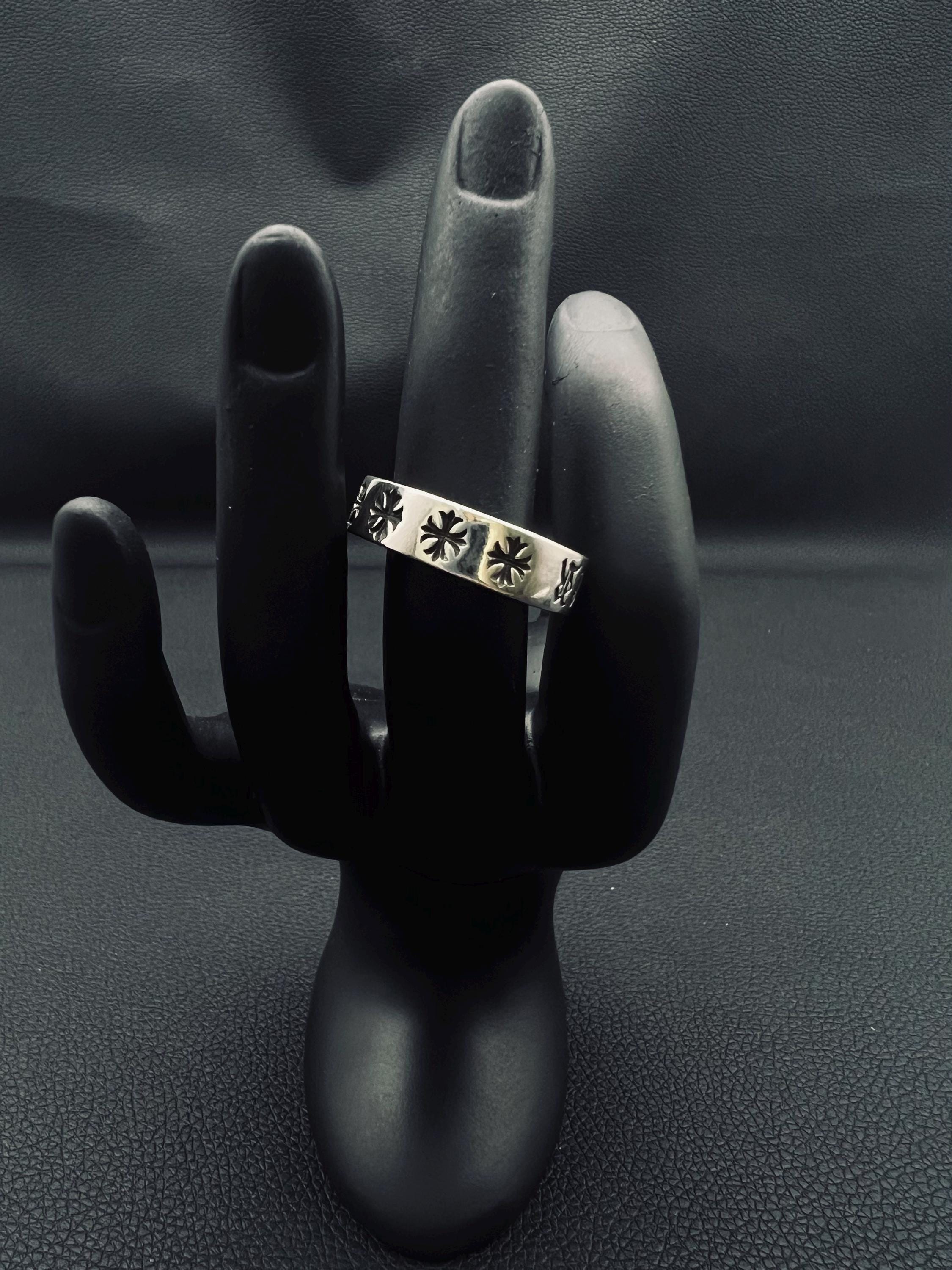 925 Silver Chrome Hearts Ring - Etsy 925 Silver Chrome Hearts Ring - Etsy