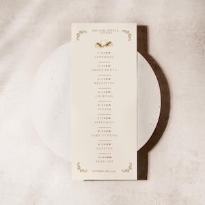 Hand-drawn Swan Wedding Program, Order of Service, Printable Swan Wedding Program, Digital Printable Ceremony Booklet | SIA