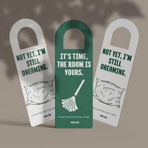 Hotel Door Hanger Template, Printable Hotel Door Tag Do Not Disturb and Enter, Instant Hotel Door Hanger Tag