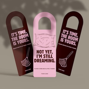 Hotel Door Hanger Template, Printable Hotel Door Tag Do Not Disturb and Enter, Instant Hotel Door Hanger Tag