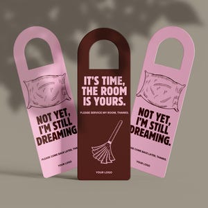 Hotel Door Hanger Template, Printable Hotel Door Tag Do Not Disturb and Enter, Instant Hotel Door Hanger Tag