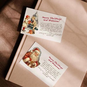 Set of Vintage Christmas Cards for Welcome Basket, Canva Template, Vintage Christmas Cards, Airbnb Gift Card, Welcome Basket