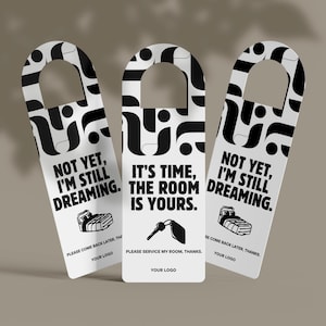 Hotel Door Hanger Template, Printable Hotel Door Tag Do Not Disturb and Enter, Instant Hotel Door Hanger Tag