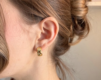 18K Gold Plated Stainless Steel Mini Hoop Earrings