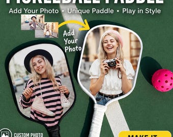 Photo Pickleball Paddle, Personalized Photo Pickleball Racket, Upload Your Own Picture, Pet Paddle, Family Photo Gift,Unique Pickleball Gift