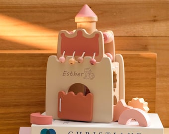 Personalized Princess Castle Gift, Keepsake Gift for Kids, Custom Engraved for Girls, Newborn Gifts, Engraved Name Wooden Toy Gift Idea