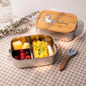 Boîte à lunch personnalisée avec monogramme, Boîte à lunch personnalisée en acier inoxydable, Boîte à lunch pour la rentrée scolaire, Cadeau de rentrée, Cadeaux d'anniversaire