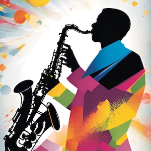 Jazz wall art decor - abstract artwork - music inspired painting