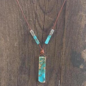 Aqua Jasper Pendant Necklace