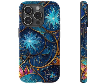 Estuches resistentes con diseño de cielo estrellado y magia invernal, regalo festivo, accesorios para teléfono para las fiestas, funda protectora, diseño único