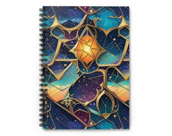 Agenda de constelaciones cósmicas, cuaderno con temática de noche estrellada, diario de estrellas brillantes, diario en espiral para escritores