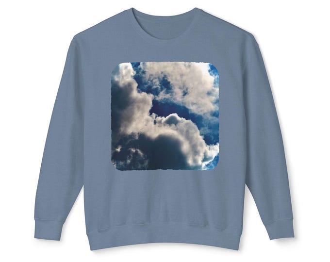 Dramatic Cloudscape Graphic  Crewneck Sweatshirt | Blue Sky Square Print