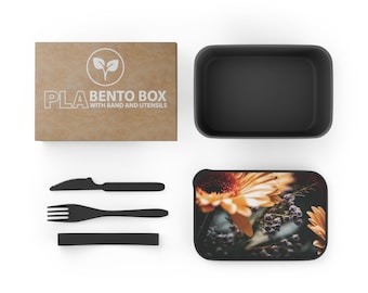 Floral Bento Box | PLA Lunch Container with Band and Utensils