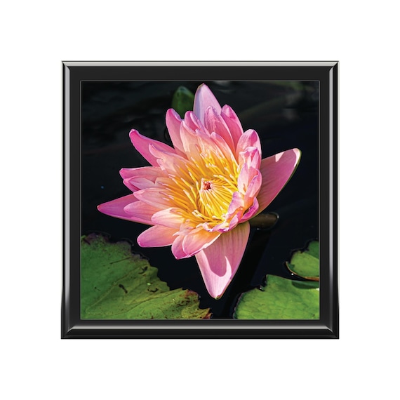 Pink Lotus Flower Keepsake Box