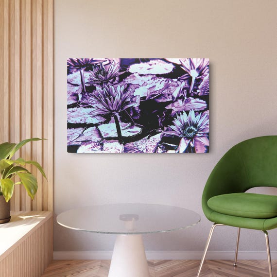 Ombré Lotus Flower Metal Art| Floral Pond Wall Decor
