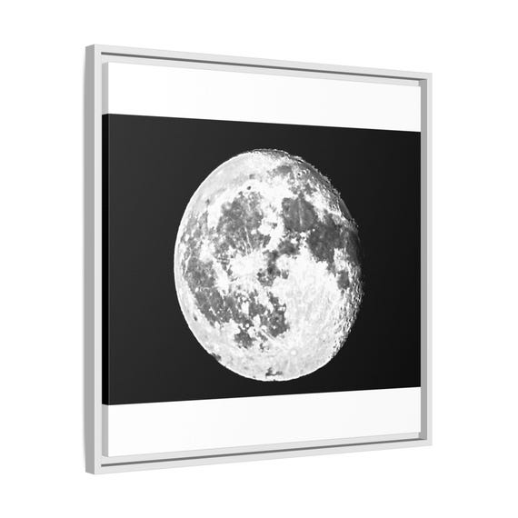 Moon Framed Matte Canvas | Black & White Photography