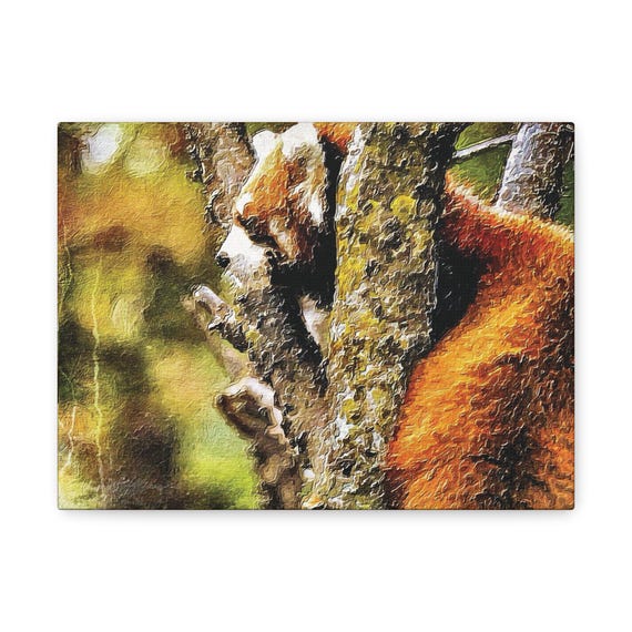 Red Panda Portrait Print Canvas | Matte Stretched Wall Art