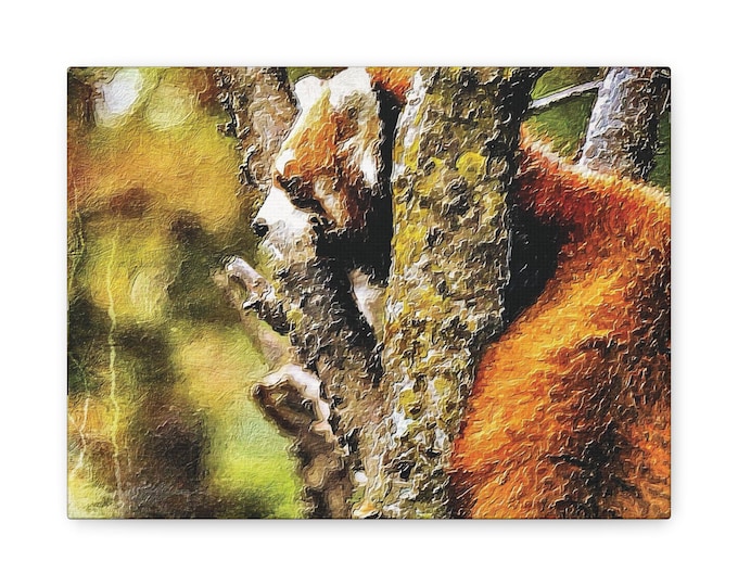 Red Panda Portrait Print Canvas | Matte Stretched Wall Art