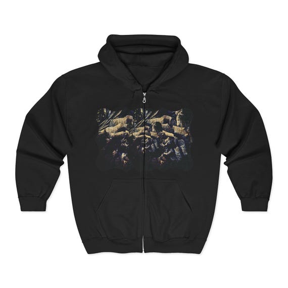Roses Graphic Zip Hoodie | Grunge Floral Art