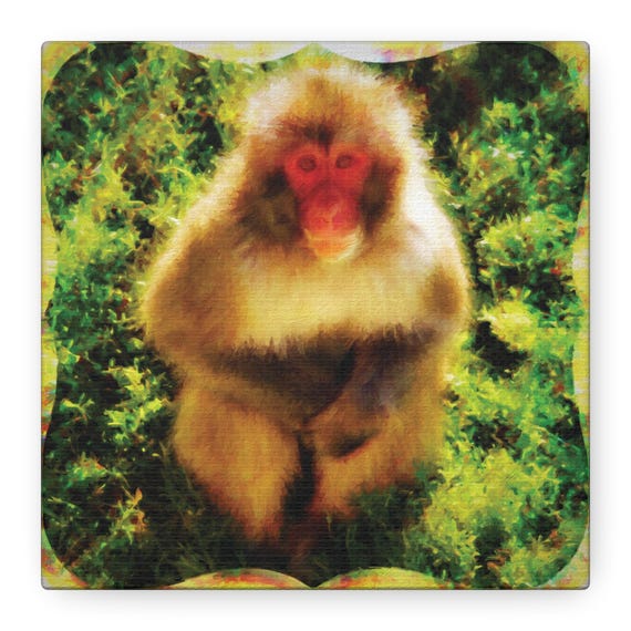 Japanese Snow Monkey Wall Canvas - Animal Art