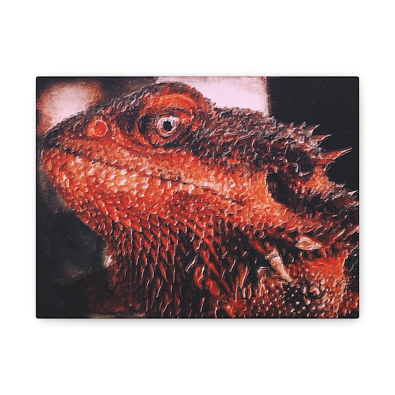 Red Bearded Dragon Matte Canvas | Beardie Art