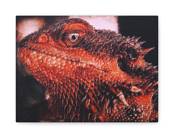 Red Bearded Dragon Matte Canvas | Beardie Art