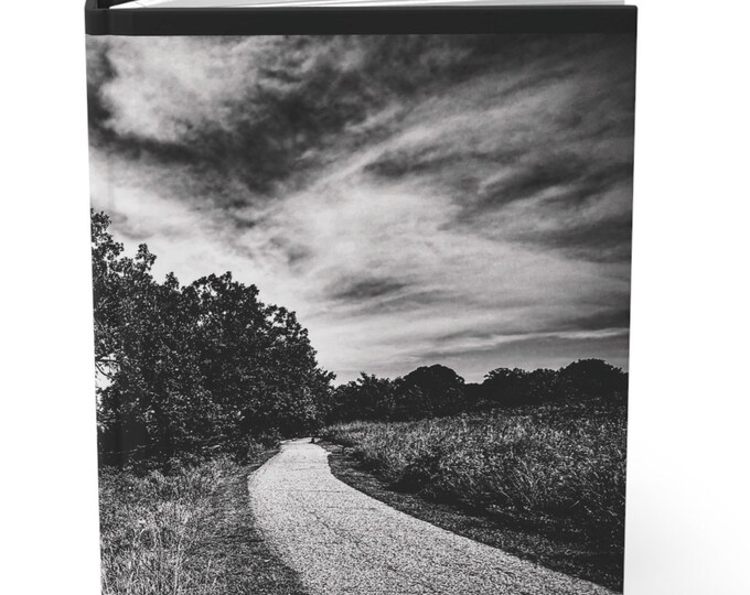 Black and White Scenic Path Hardcover Journal | Landscape Photography Notebook