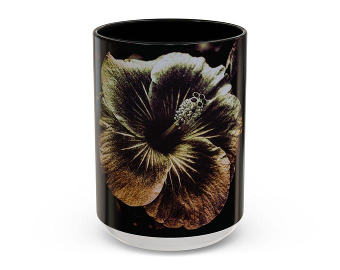 Vintage Flower Accent Coffee Mug (11, 15oz)