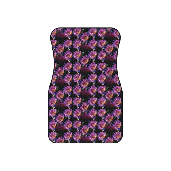 Lotus Flowers Pattern Car Mats | Set of 4