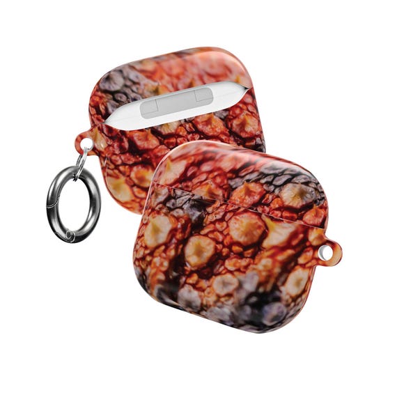 Bearded Dragon Scales AirPod Case | Reptile Art - Red Variant