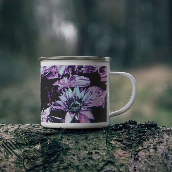 Lotus Flower Camping Mug | Vintage Floral Cup