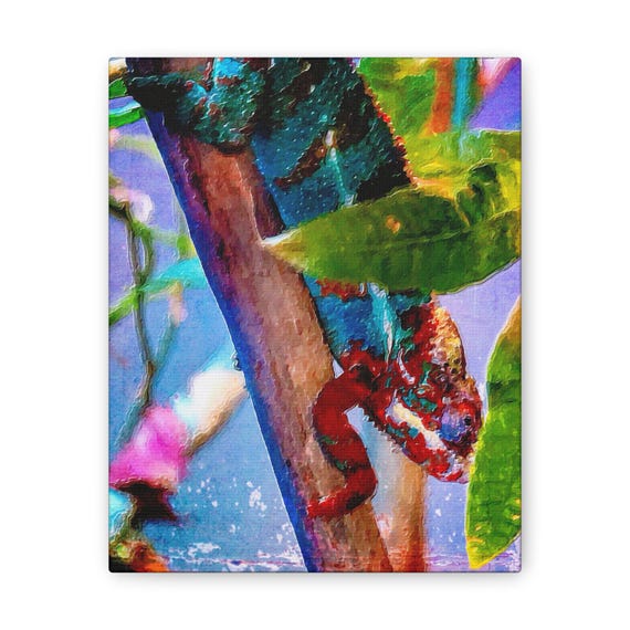 Colorful Chameleon Canvas Art