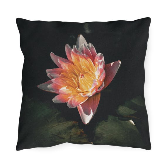 Lotus Flower Outdoor Pillow | Patio Decor
