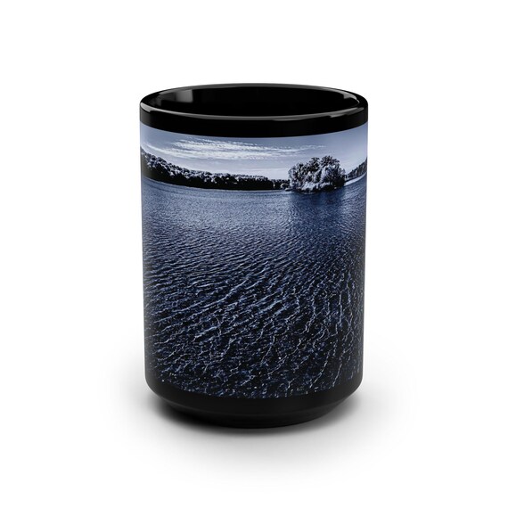 Nature Vintage Graphic Mug, 15oz Black Ceramic