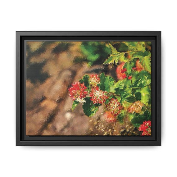 Lake Superior Flowers Oil Painting Print Matte Canvas Framed | Botanical Canvas