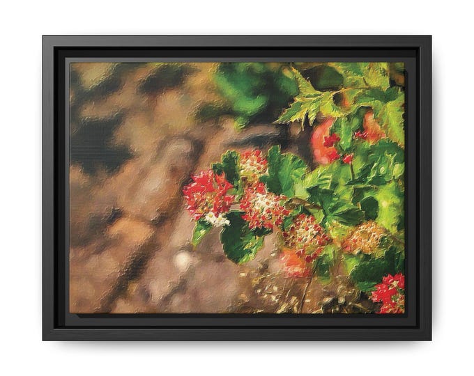 Lake Superior Flowers Oil Painting Print Matte Canvas Framed | Botanical Canvas