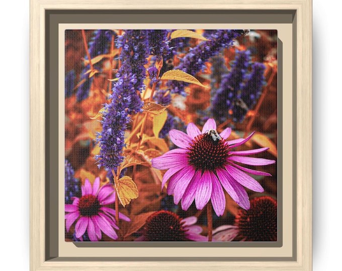Purple Coneflower Botanical Wall Art Canvas