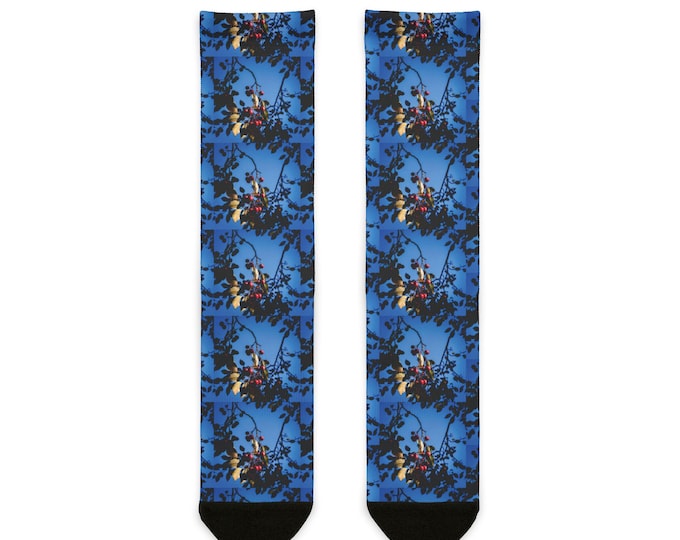Fall Crab Apples Crew Socks | Geometric All-Over Print Socks