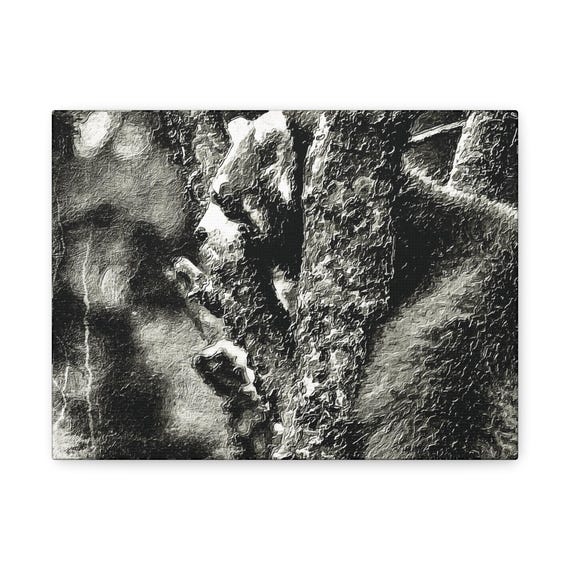 Red Panda Black and White Portrait Print Canvas | Matte Stretched Wall Art