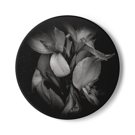 Black and White Floral Ceramic Coaster | Flower Coaster