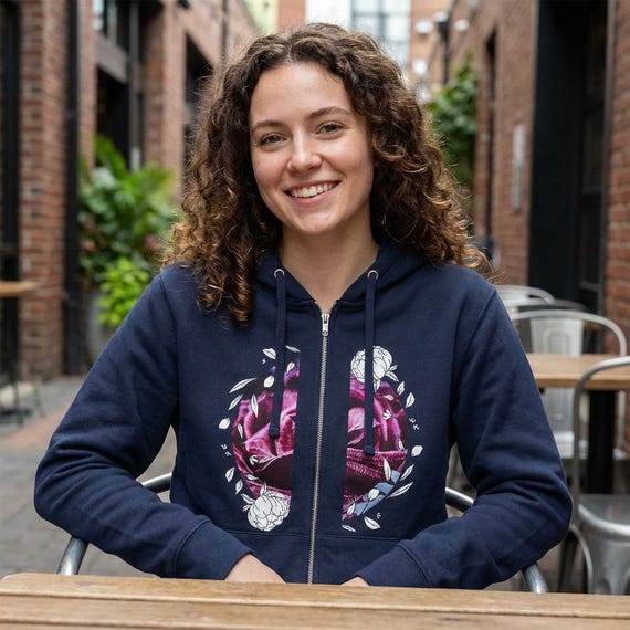 Unisex Velvet Rose Hoodie | Vintage Floral Graphic