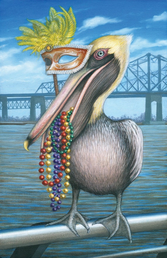 pelicans mardi gras hat