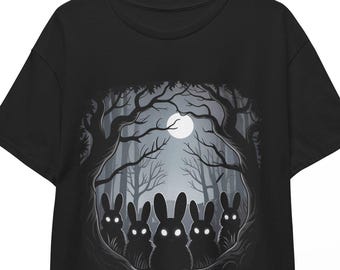 T-shirt Griezelig konijn: Goth Horror Rabbit Dark Forest-T-shirt