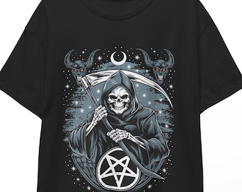 Gothic Death Metal Graphic T-Shirt | Occult Satanic Grunge Tee