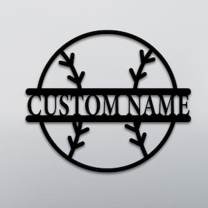 Personalized Baseball Metal Wall Art: Locker Room, Player Gift, Sports Team Sign